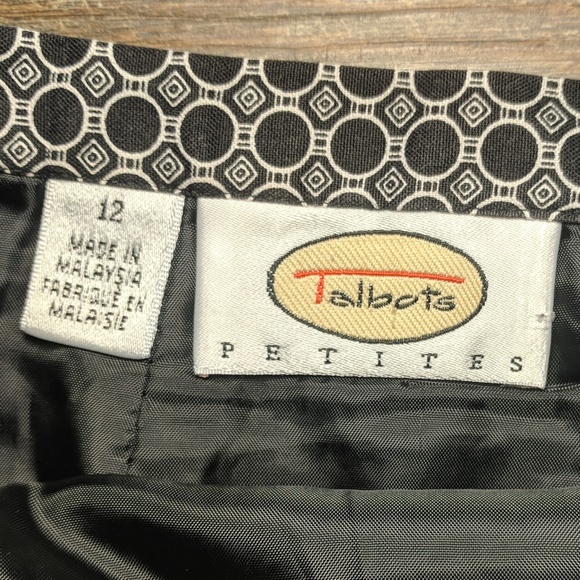 Talbots Black and White Skirt 12P - Picture 2 of 4